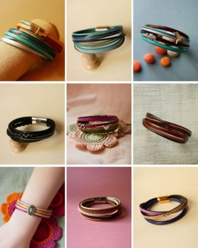 collectie lederen manchetten