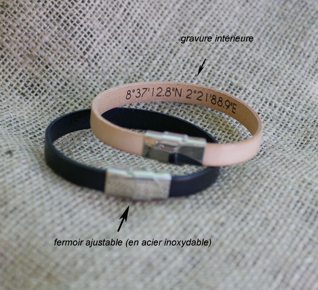 Lederen armband voor communie of doop gepersonaliseerd met de voornaam 