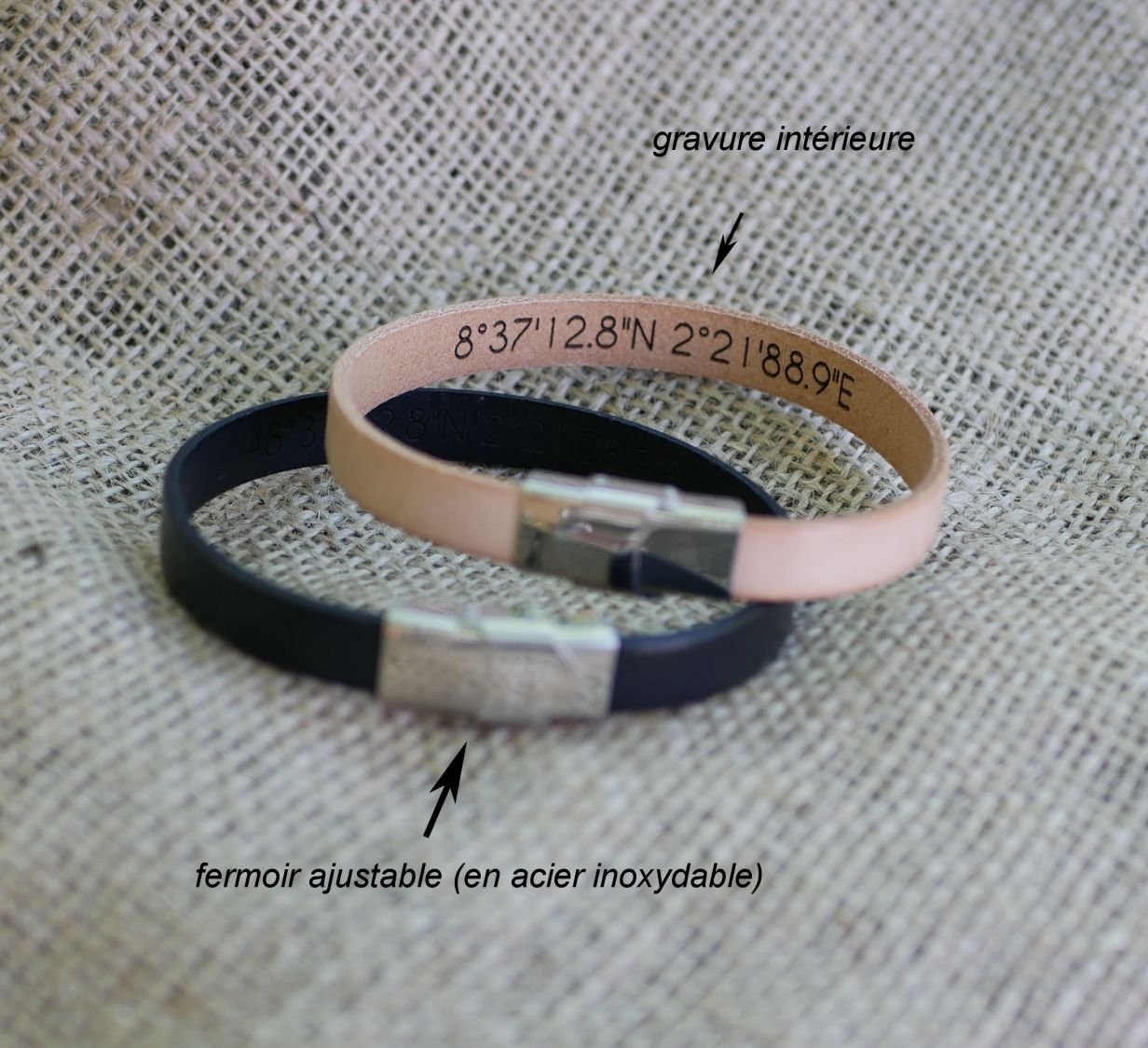 Lederen armband voor communie of doop gepersonaliseerd met de voornaam 