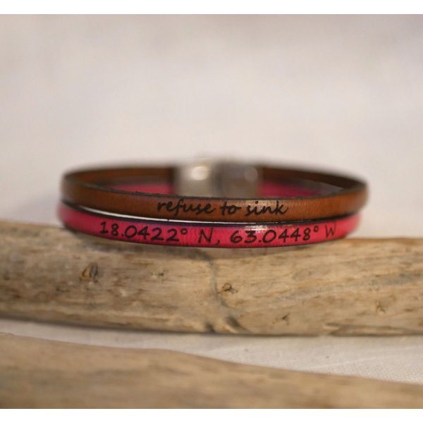 Aanpasbare dubbele kleur lederen band voor mannen en vrouwen