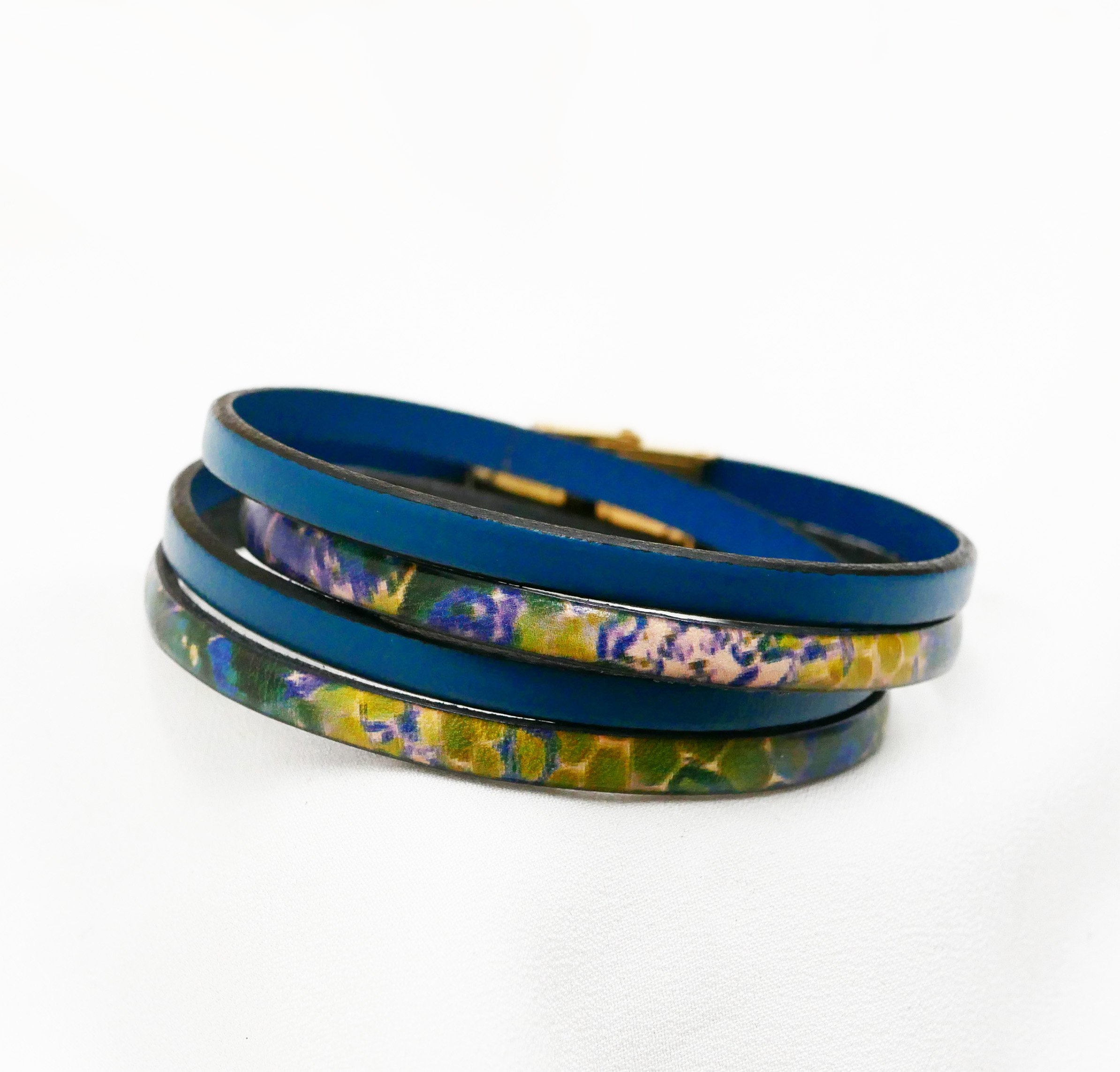 Leren armband met impressionistische opdruk om te personaliseren