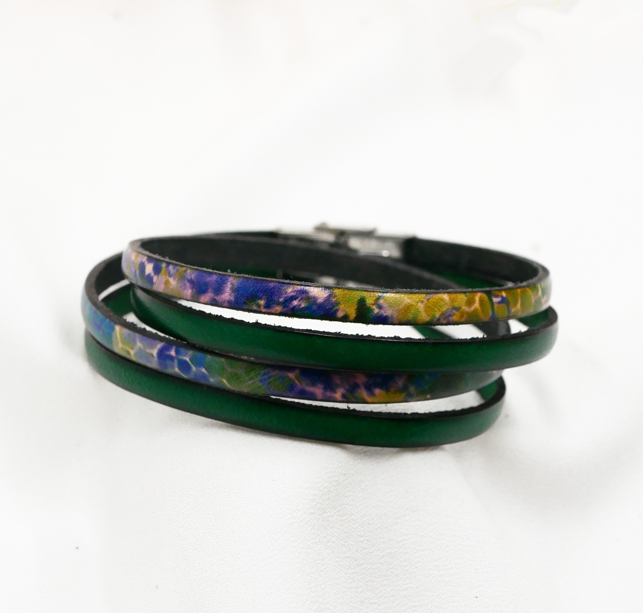 Leren armband met impressionistische opdruk om te personaliseren