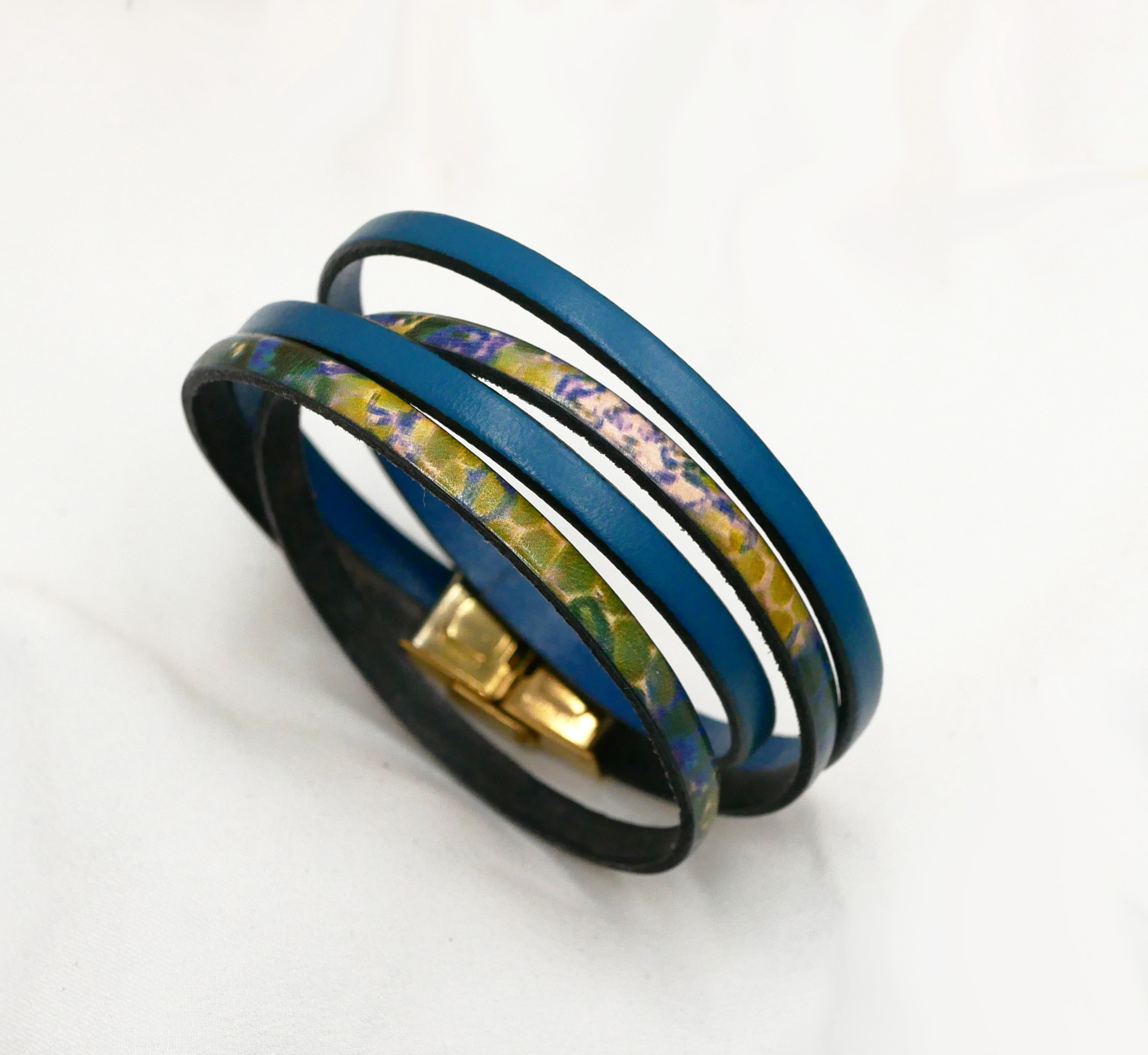 Leren armband met impressionistische opdruk om te personaliseren