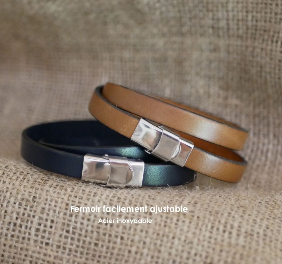 Lederen armband met dubbele polsband, marine anker decoratie, aanpasbaar 