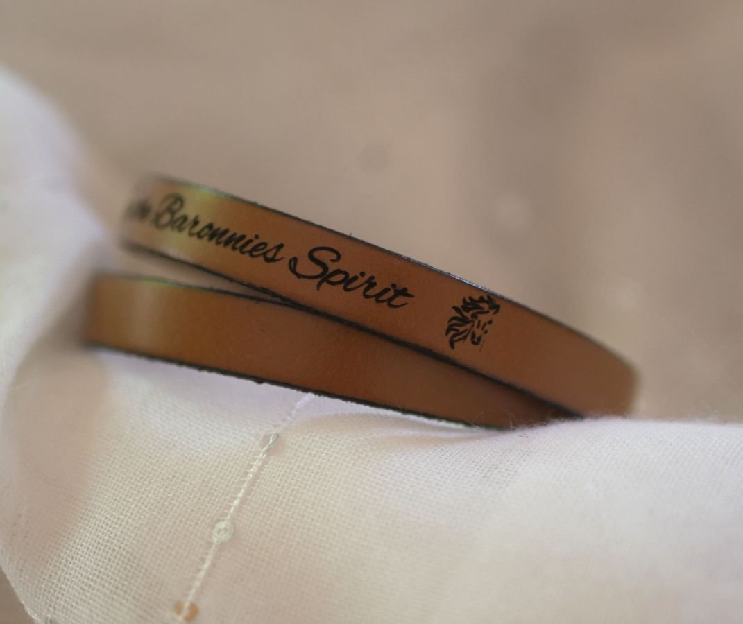 Lederen armband voor mannen met twee polsen, personaliseerbaar door gravure