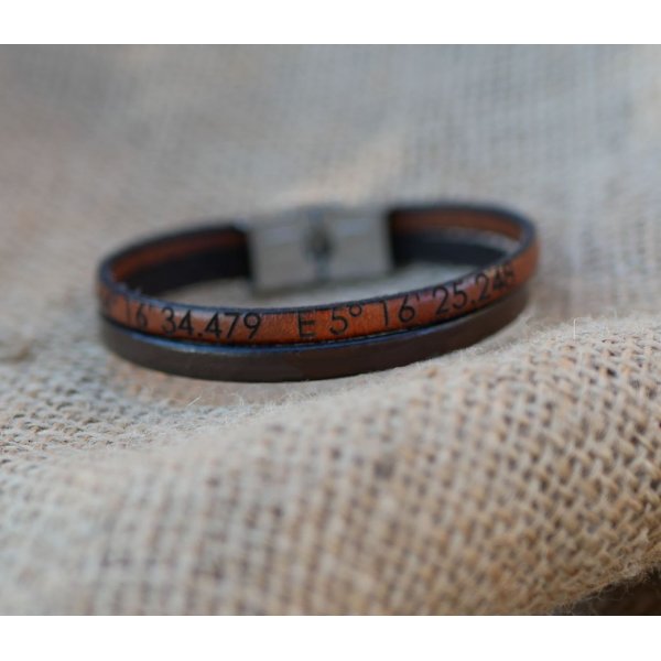 Aanpasbare dubbele kleur lederen band voor mannen en vrouwen