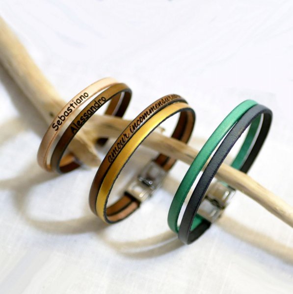 Aanpasbare dubbele kleur lederen band voor mannen en vrouwen