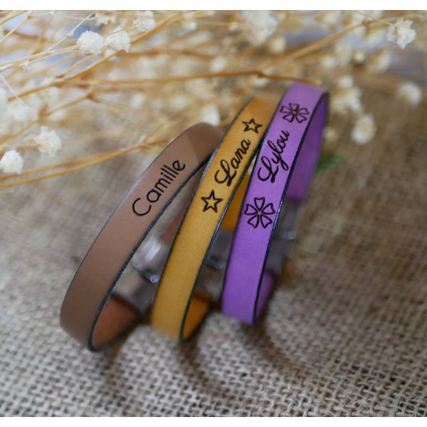 Leren armband met gravure voor vrouwen