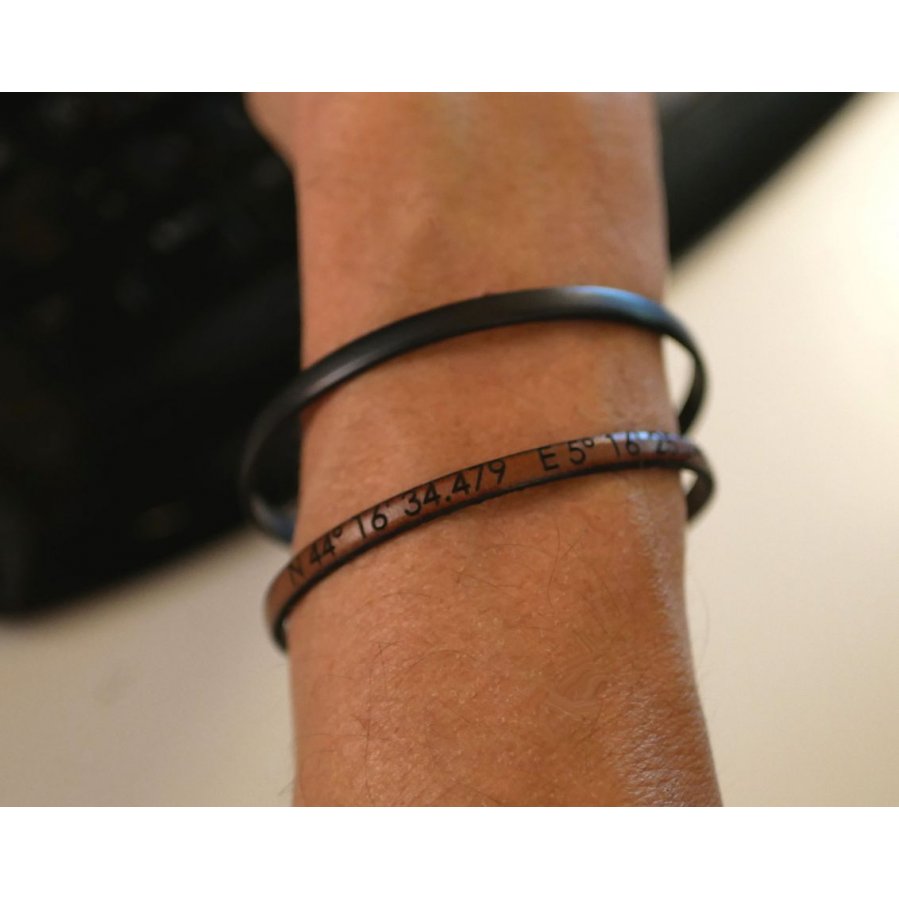 Lederen armband personaliseerbaar door gravure vrouw of man