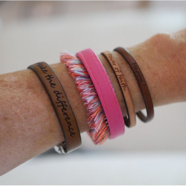 Aanpasbare fijne lederen armband voor vrouwen 