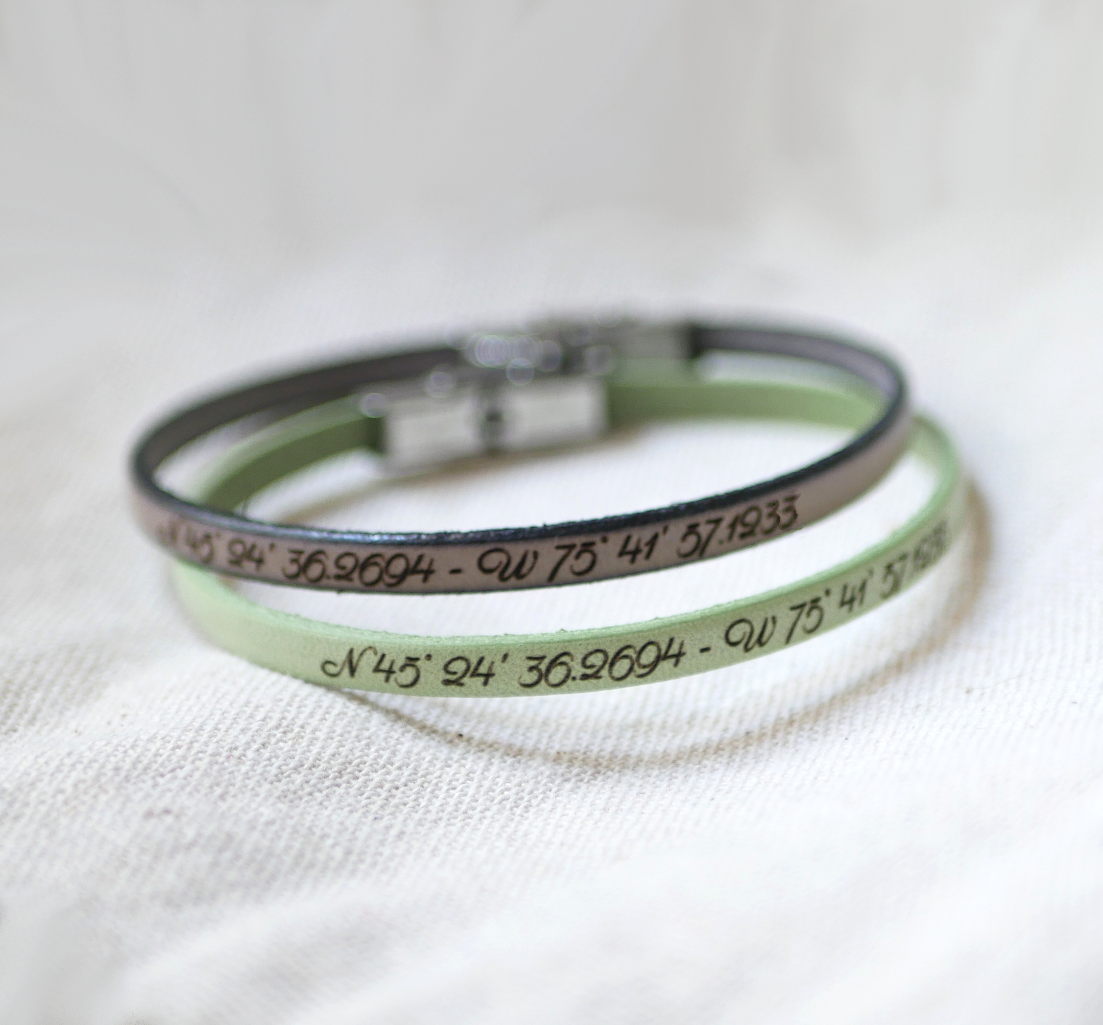 Lederen armband personaliseerbaar door gravure vrouw of man