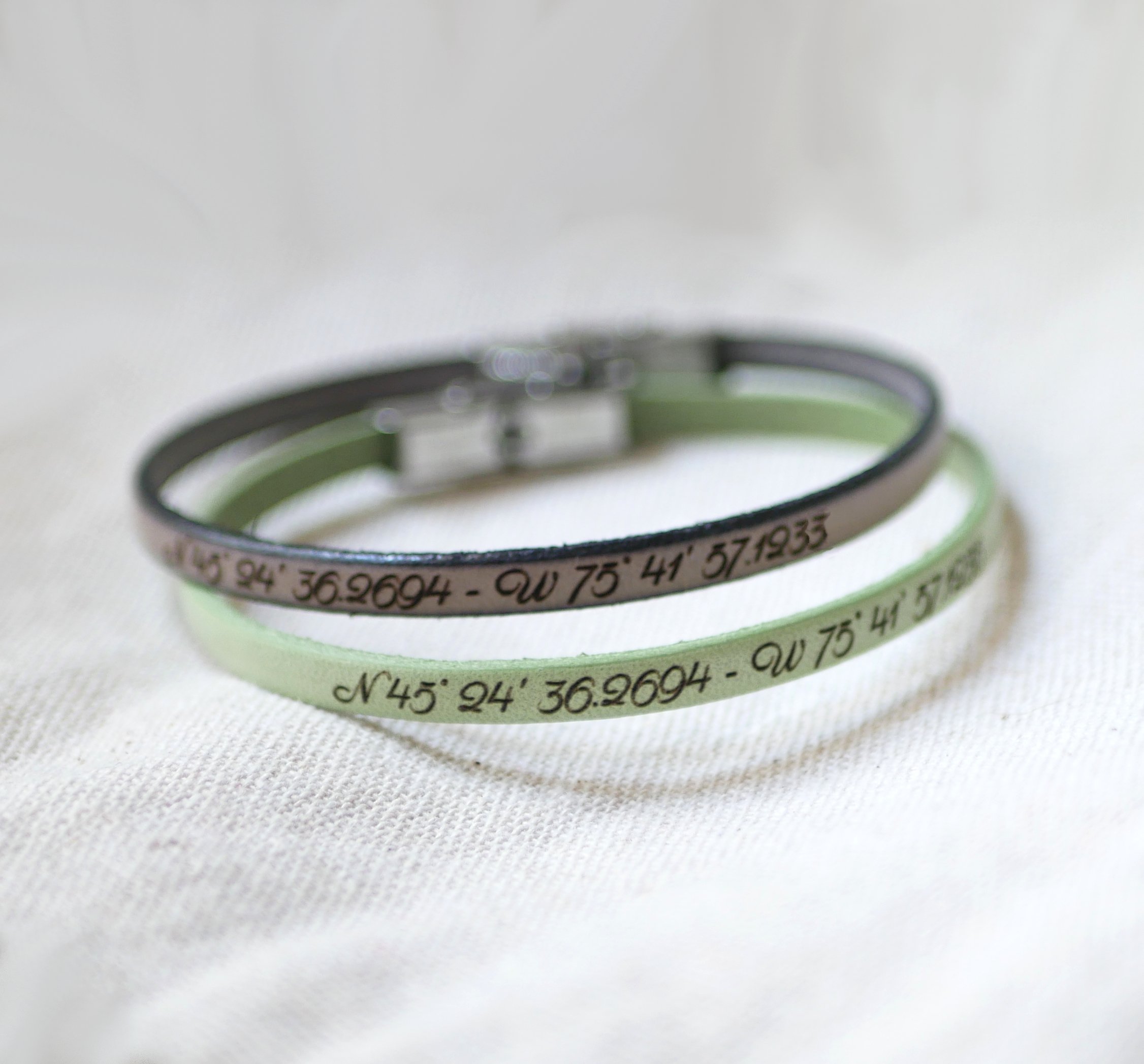 Lederen armband personaliseerbaar door gravure vrouw of man