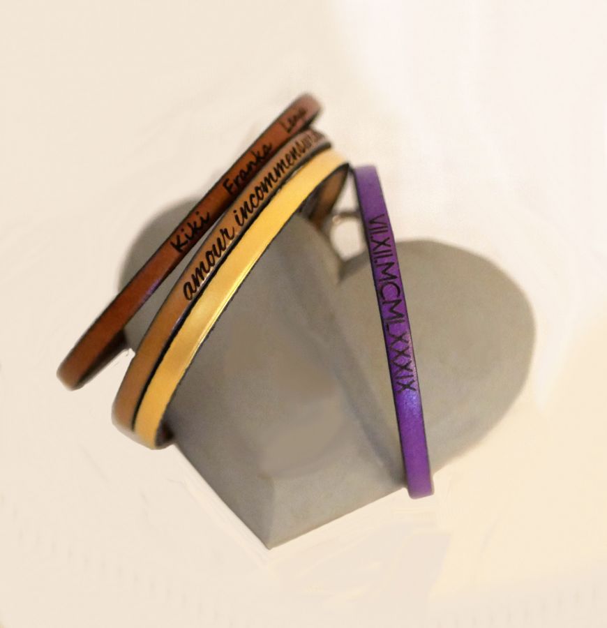 Lederen armband personaliseerbaar door gravure vrouw of man