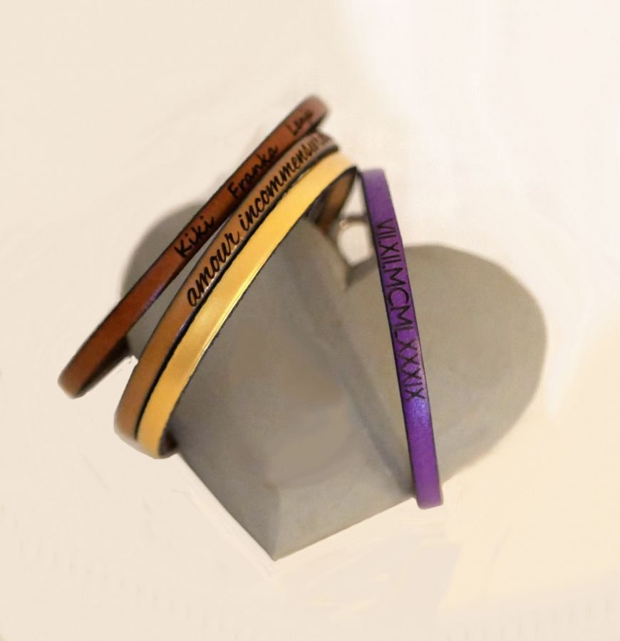 Lederen armband personaliseerbaar door gravure vrouw of man