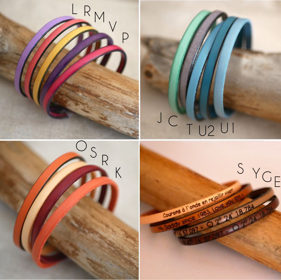 Lederen armband personaliseerbaar door gravure vrouw of man