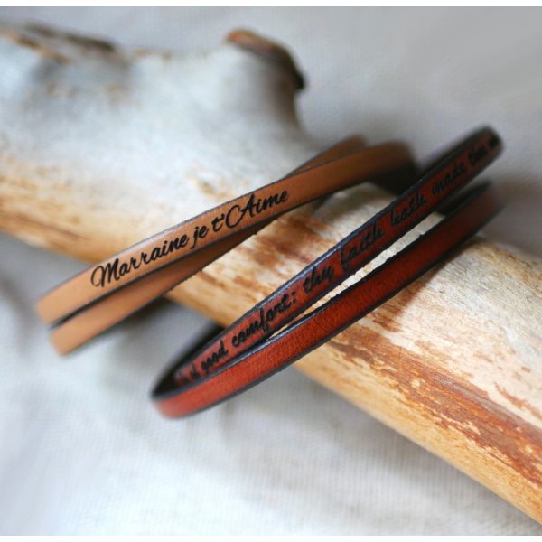 2-draaibare leren armband voor mannen of vrouwen om te personaliseren