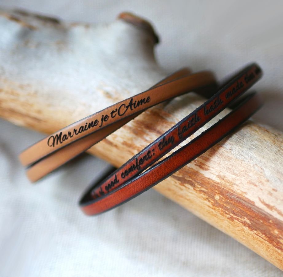 2-draaibare leren armband voor mannen of vrouwen om te personaliseren
