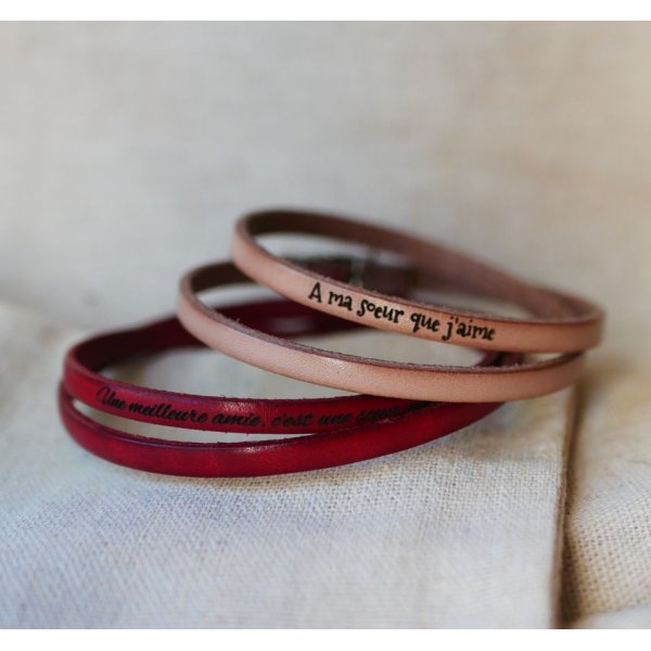 2-draaibare leren armband voor mannen of vrouwen om te personaliseren