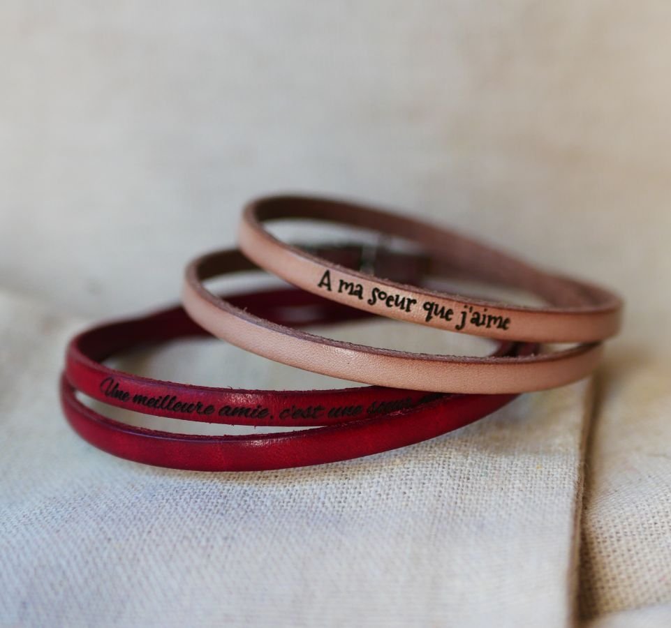 2-draaibare leren armband voor mannen of vrouwen om te personaliseren