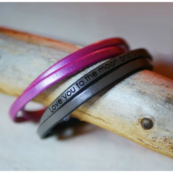 2-draaibare leren armband voor mannen of vrouwen om te personaliseren