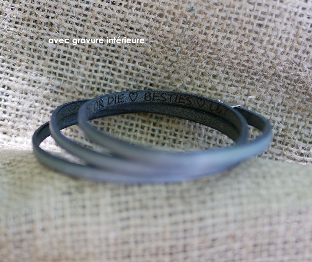 Gepersonaliseerde 3-draads lederen armband voor mannen of vrouwen