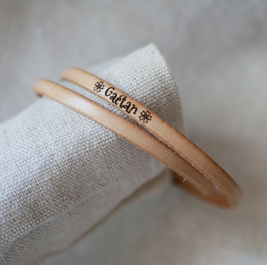 2-draaibare leren armband voor mannen of vrouwen om te personaliseren