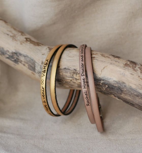 2-draaibare leren armband voor mannen of vrouwen om te personaliseren