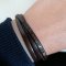 Gepersonaliseerde 3-draads lederen armband voor mannen of vrouwen
