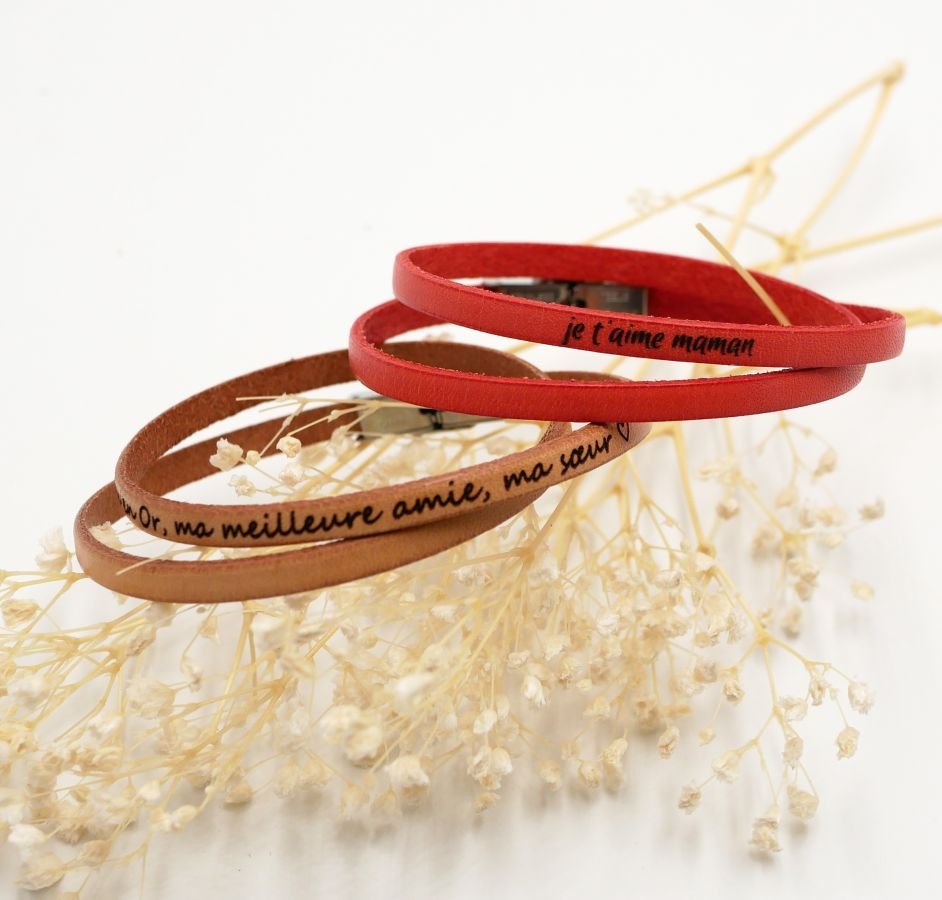 2-draaibare leren armband voor mannen of vrouwen om te personaliseren