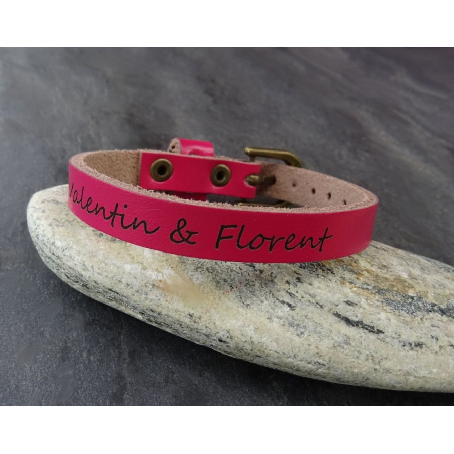 Gegraveerde lederen armband enkele draai te personaliseren gemengde volwassen kind