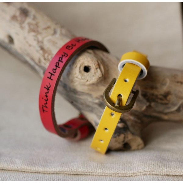 Gegraveerde lederen armband enkele draai te personaliseren gemengde volwassen kind