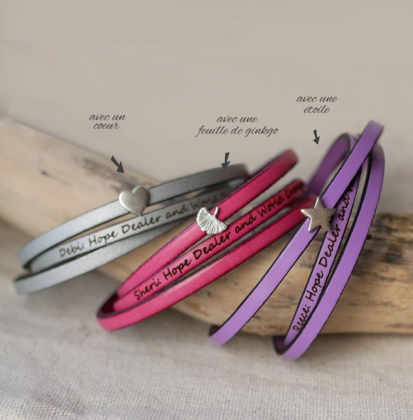 Aanpasbare multi-turn leren band met ster, oneindigheid of hart motief 