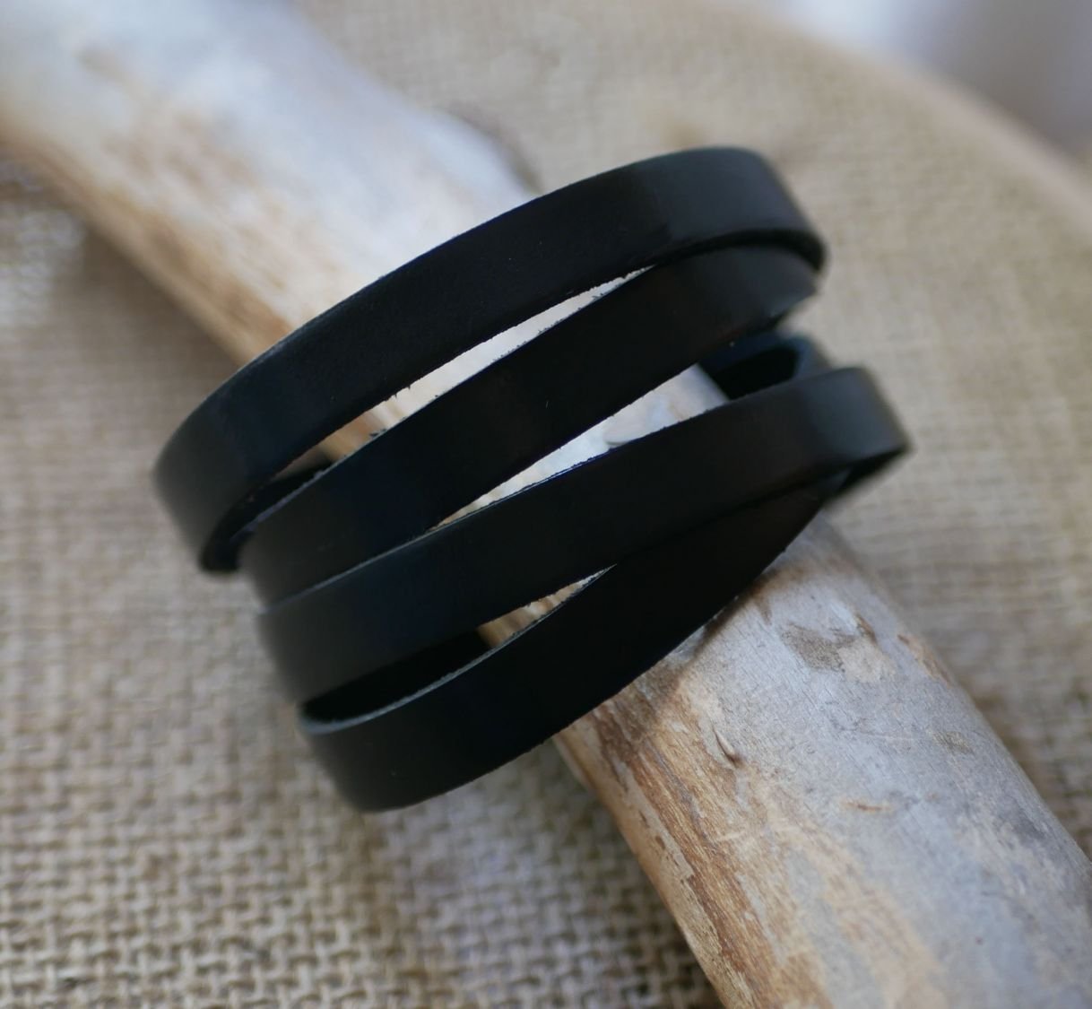 Lederen armband voor mannen met 4 polsbanden, personaliseerbaar door gravure
