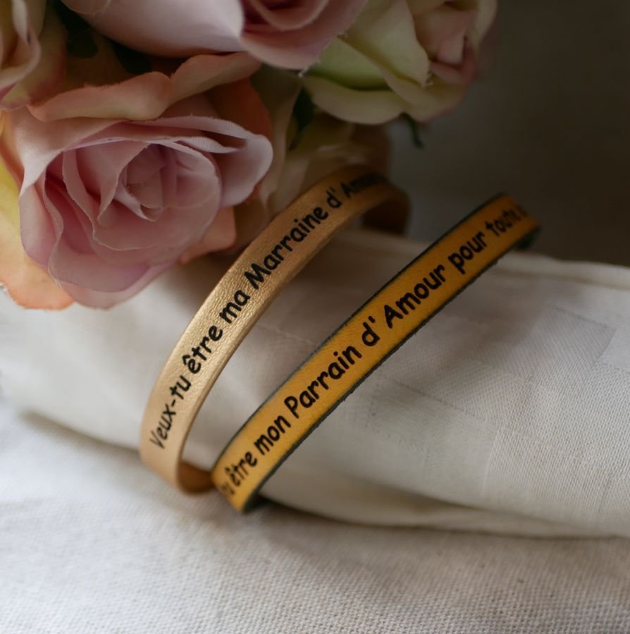 Lederen armband te personaliseren door gravure elegante magnetische sluiting