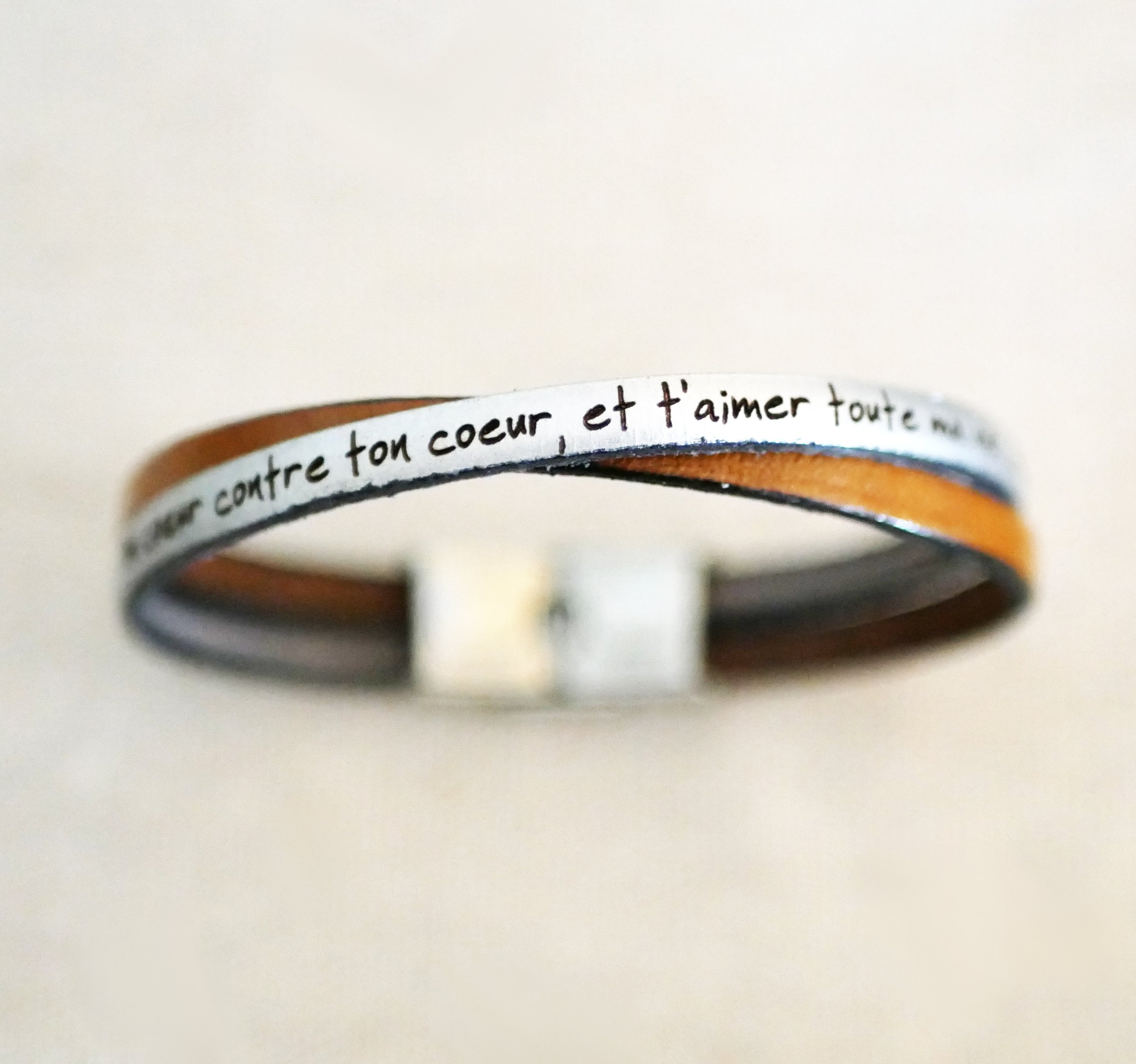 Twist lederen duo armband aanpasbaar voor mannen of vrouwen