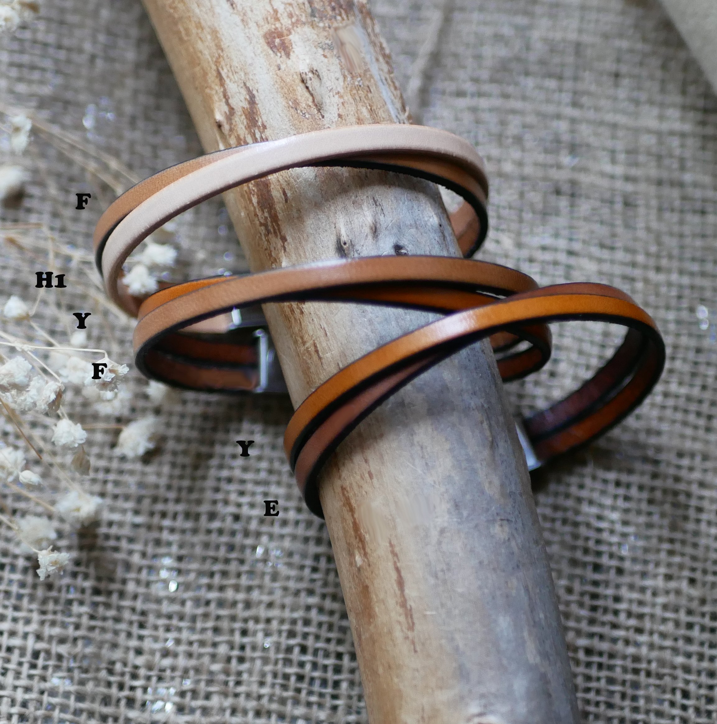 Twist lederen duo armband aanpasbaar voor mannen of vrouwen