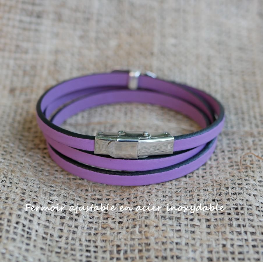 Boheemse lederen armband voor vrouwen met een veer design, 3 beurten, aanpasbaar