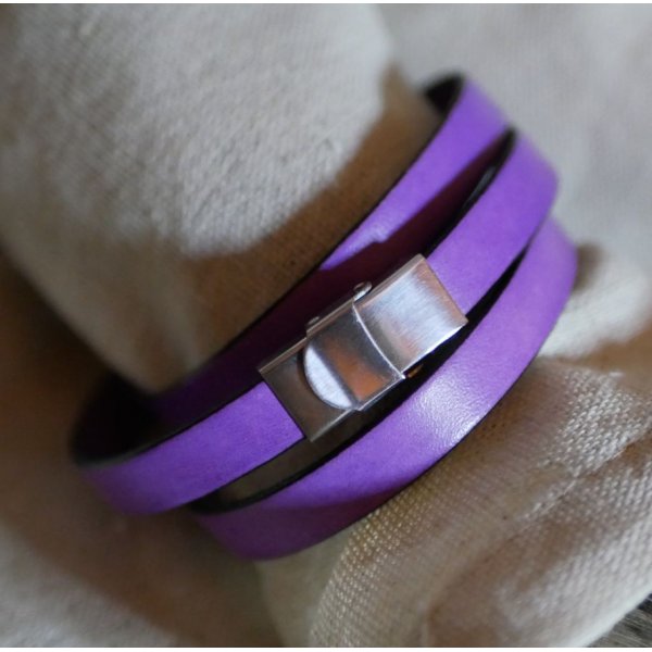 Leder en parels armband triple draaien om te personaliseren 