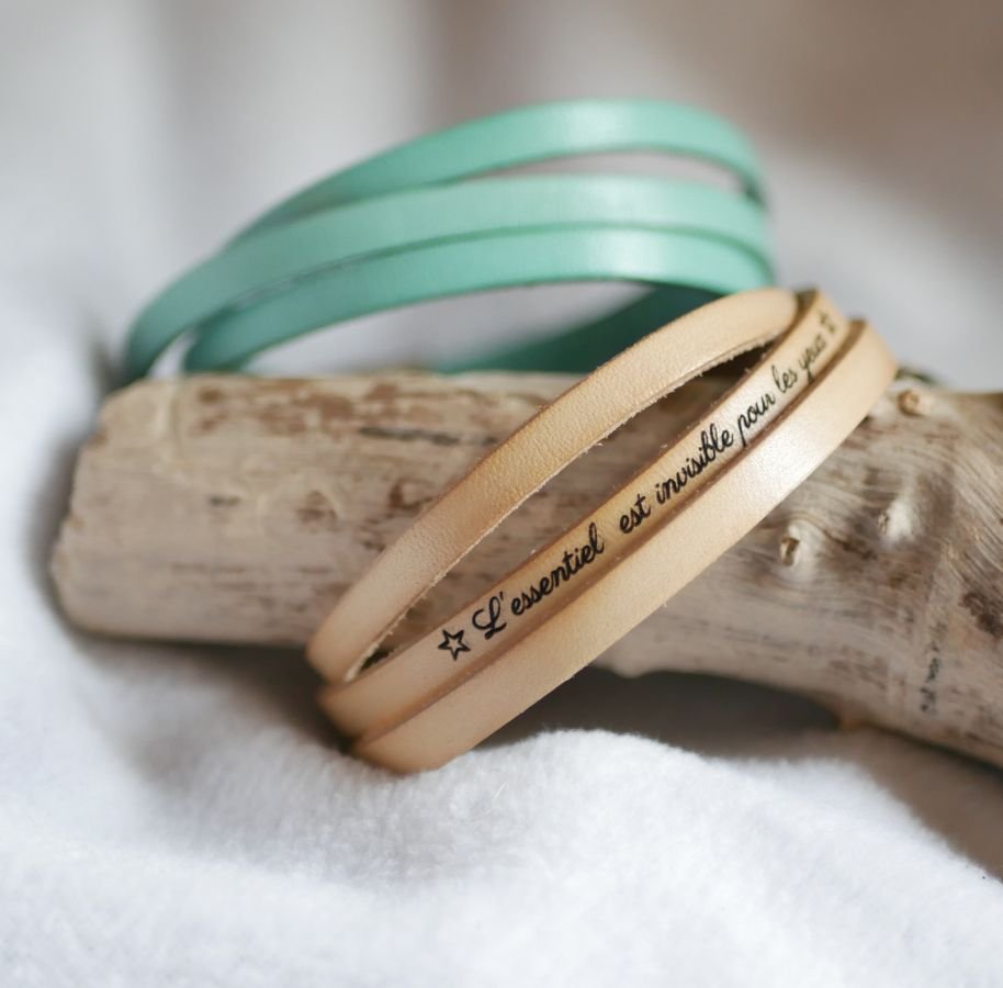 Leren armband voor vrouwen, 3 slagen, gemiddelde breedte