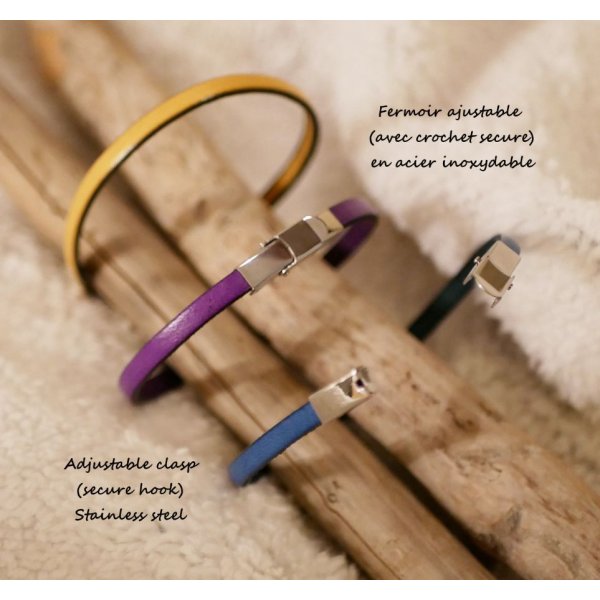 Aanpasbare fijne lederen armband voor vrouwen 