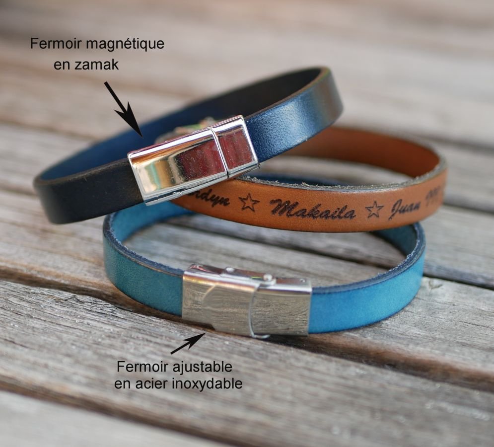 Lederen armband versierd met Keltische knoop, personaliseerbaar door gravure