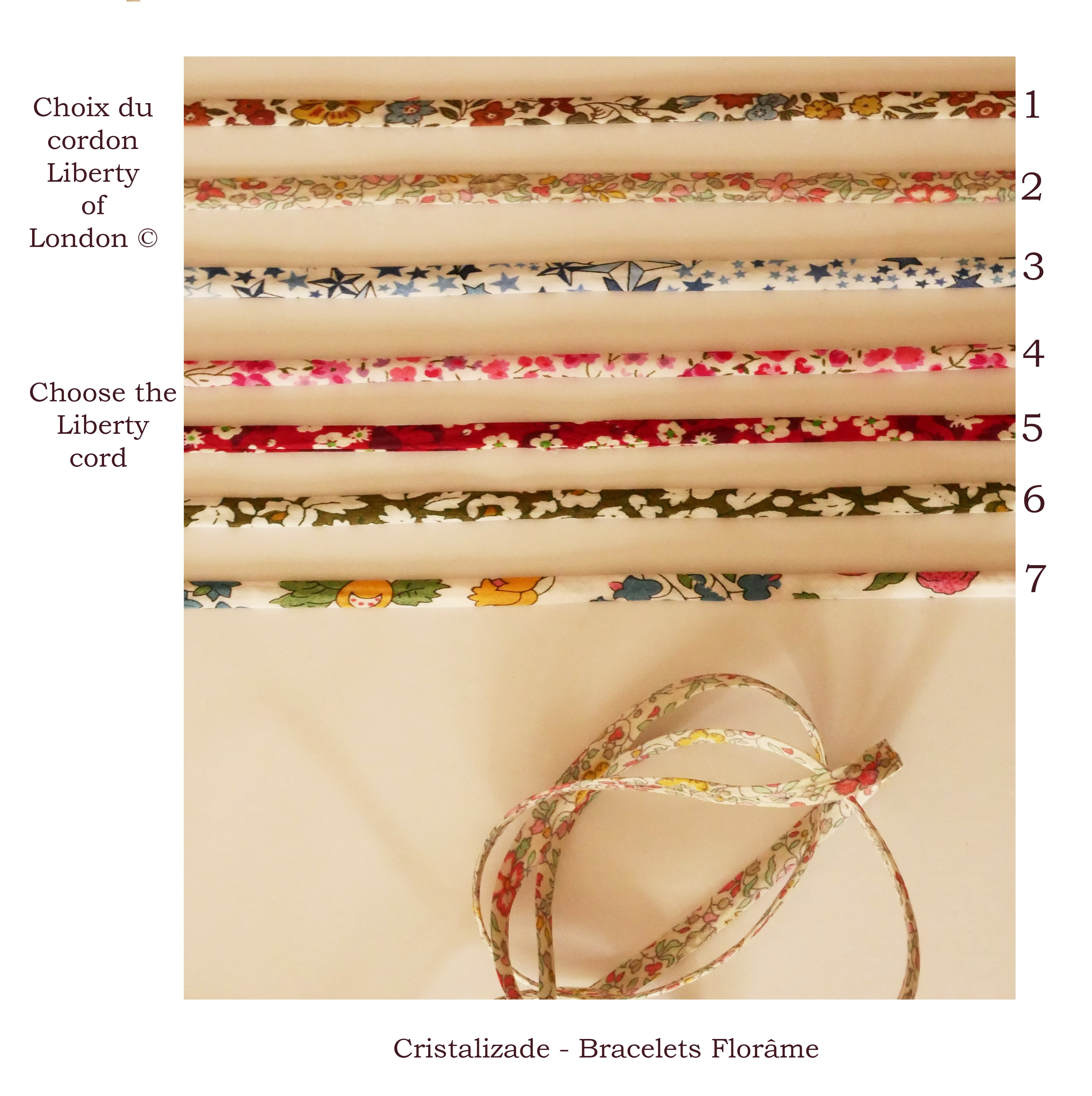 Florâme armband om te personaliseren met je keuze van vrijheidskoord en leer om te graveren