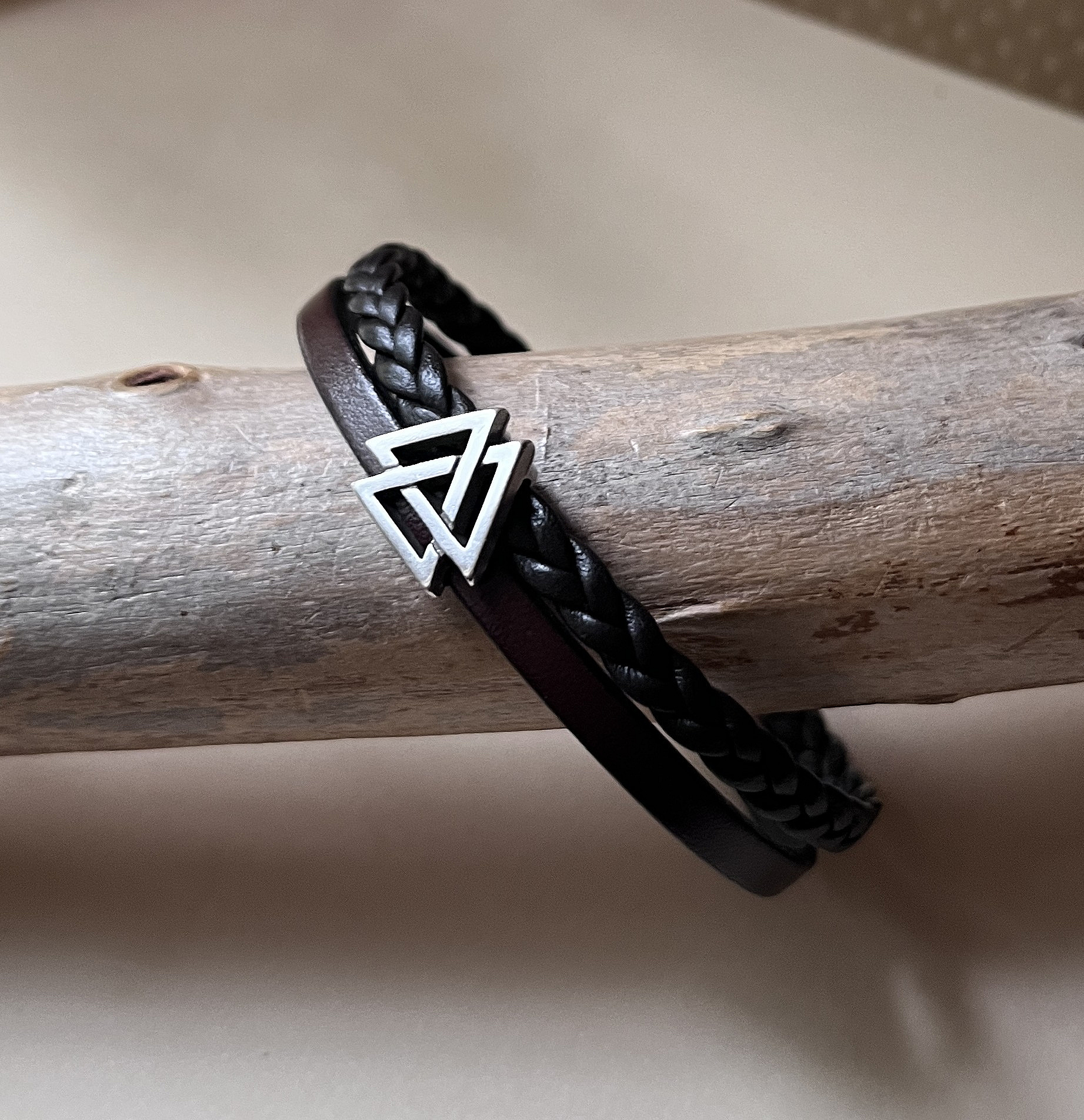 Bracelet cuir homme tressé à graver