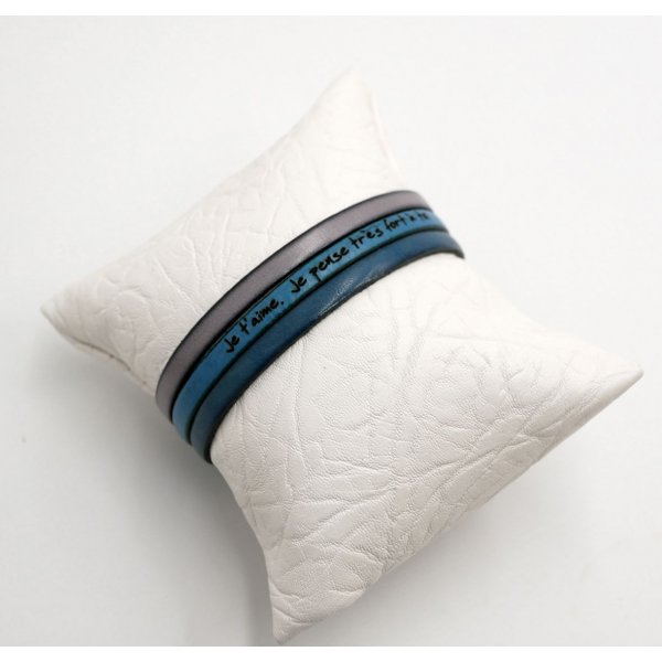 Leren trio manchet armband om te personaliseren 