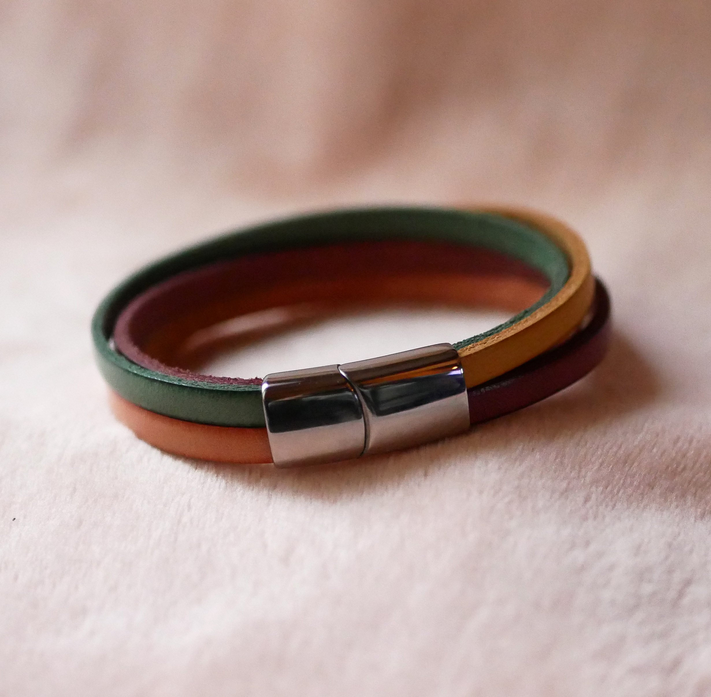 Manchet armband in een keuze uit 4 ledersoorten