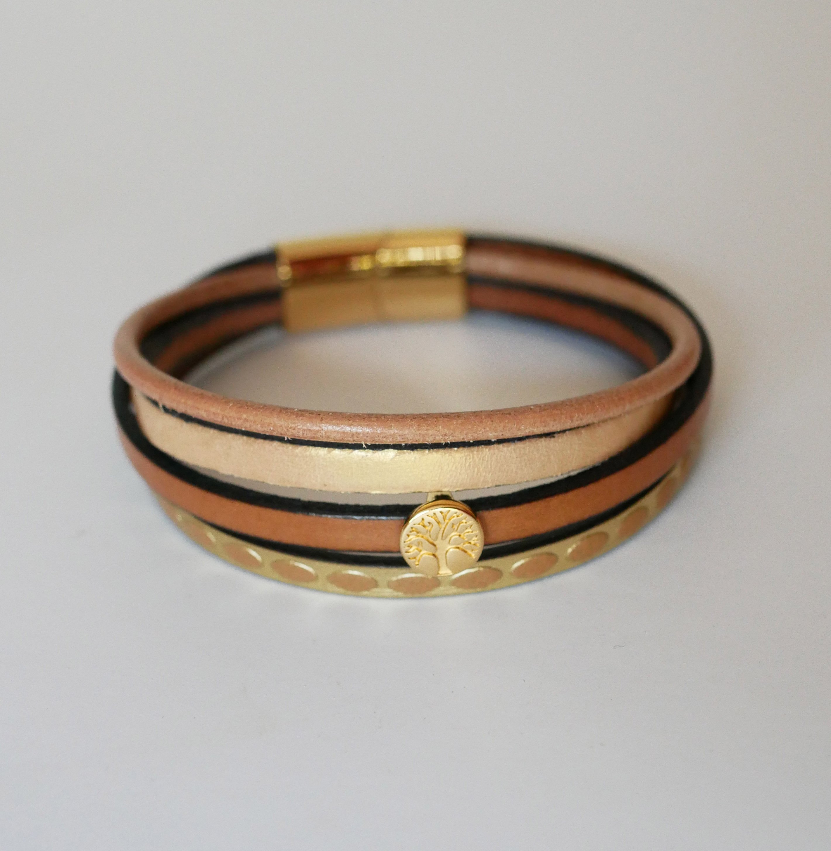 Gouden damesarmband met mini levensboom cabochon
