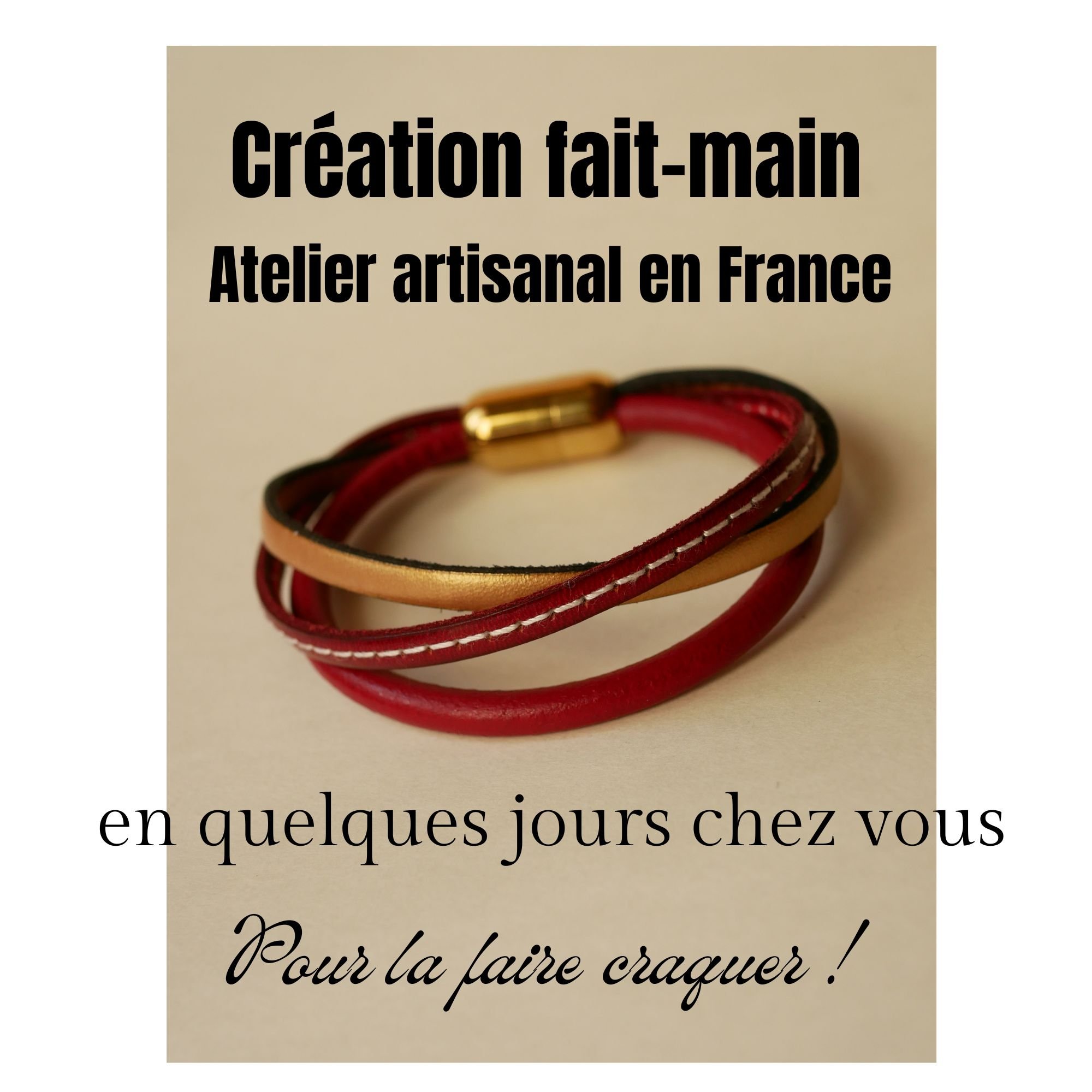 Rood en gouden multileren dames manchet armband