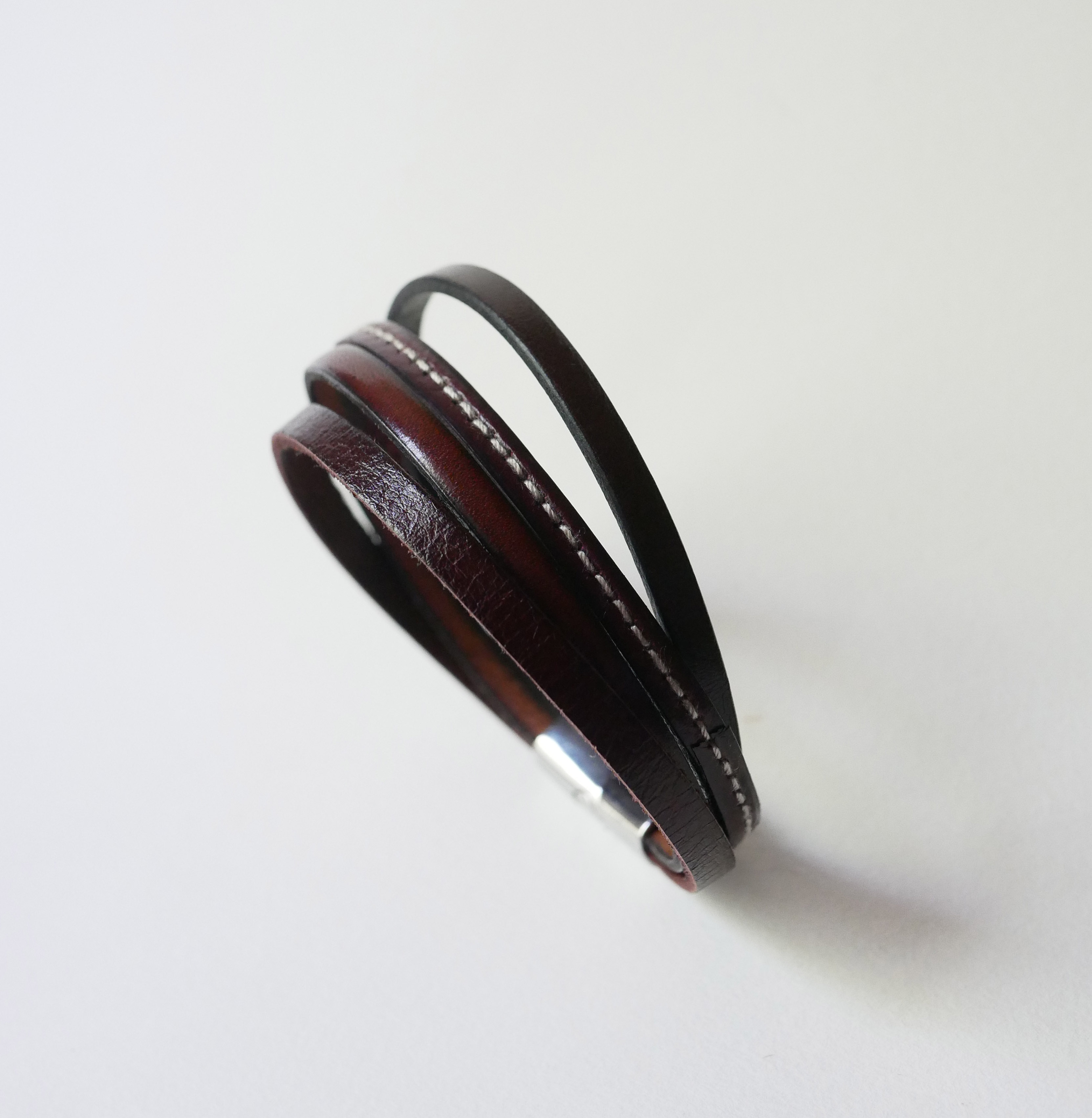 Herenarmband van bruin leer