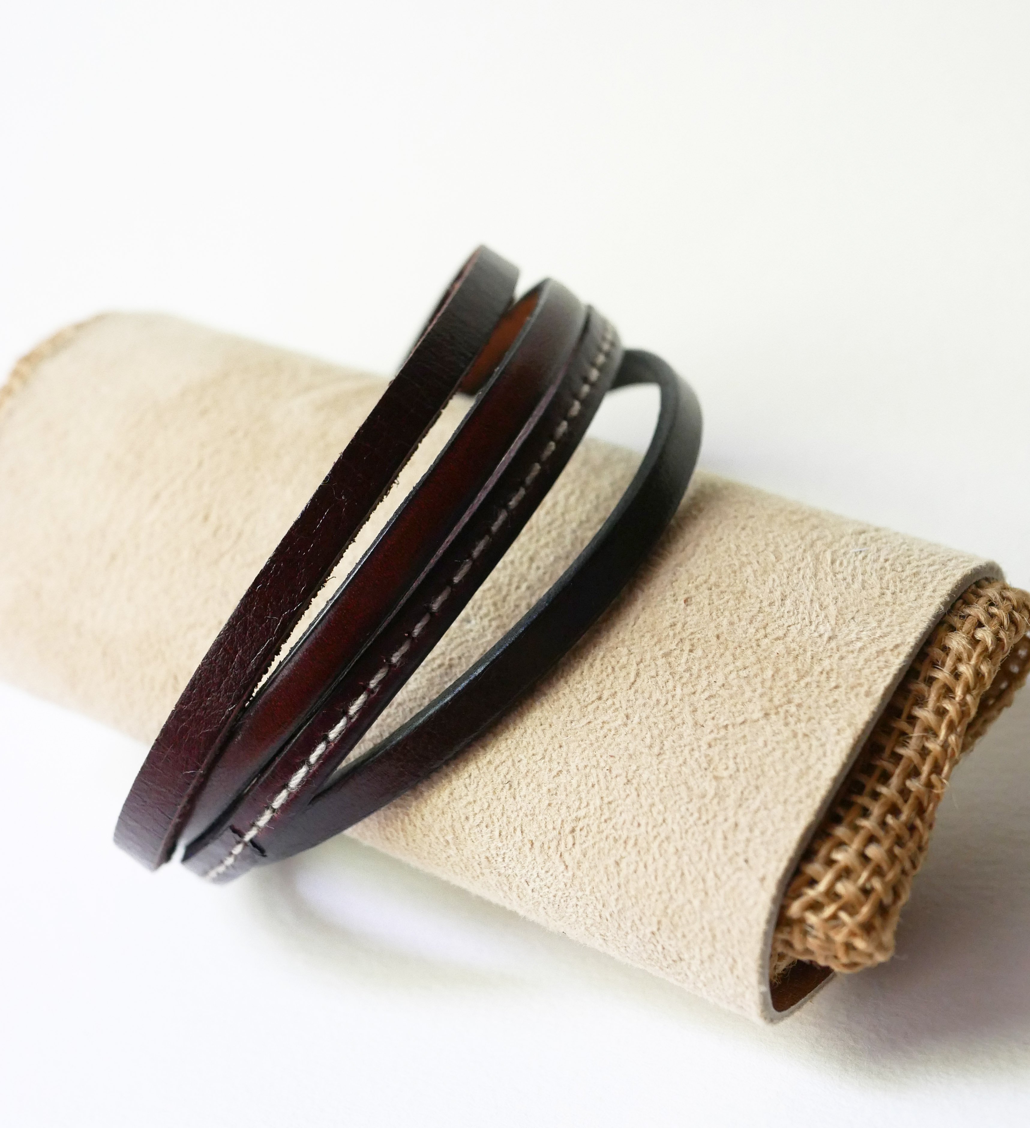 Herenarmband van bruin leer