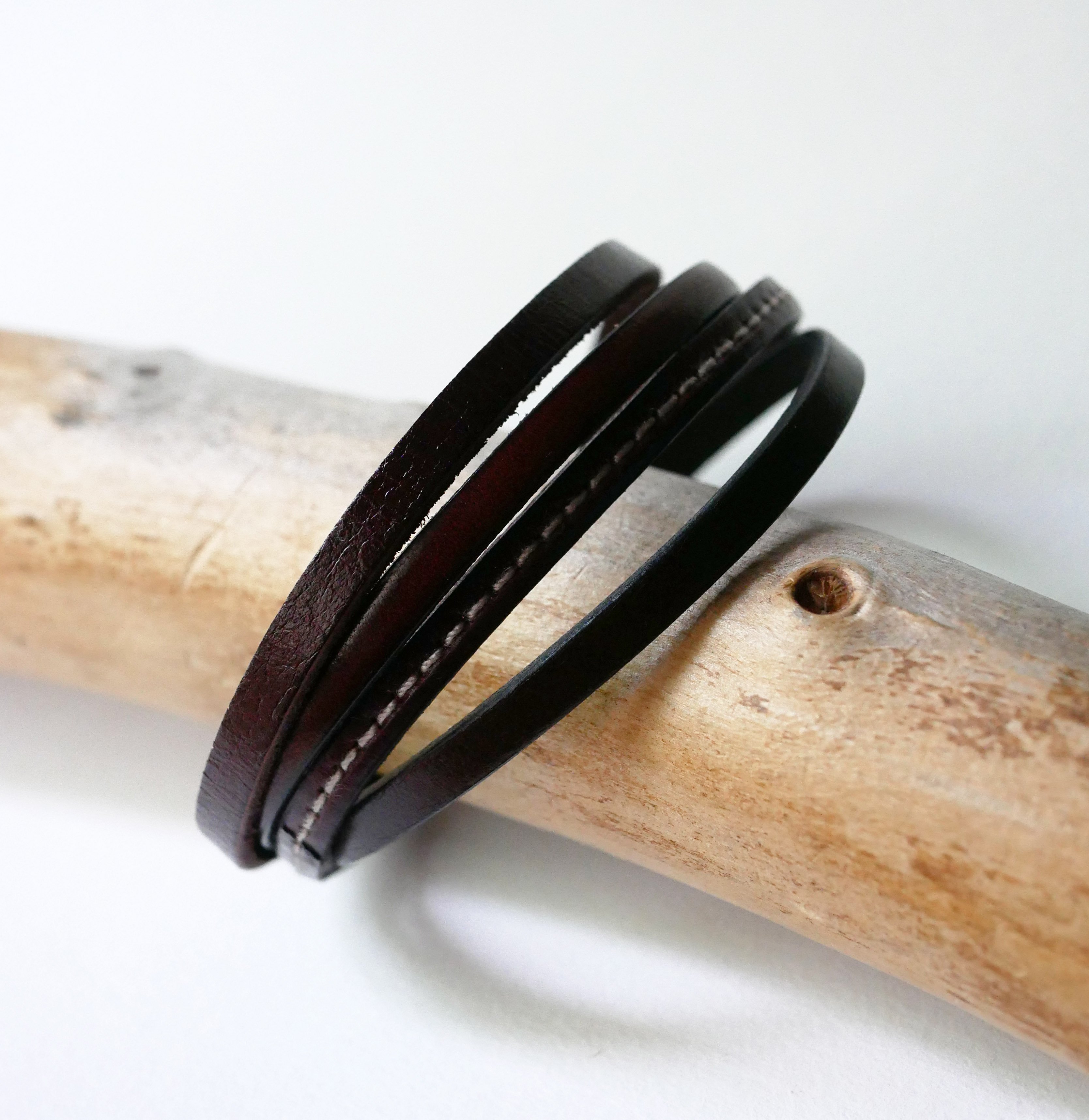 Herenarmband van bruin leer